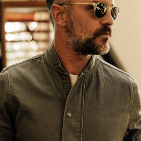 The Bomber Jacket in Washed Slate Herringbone: Alternate Image 2