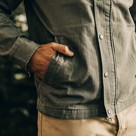 The Bomber Jacket in Washed Slate Herringbone: Alternate Image 4