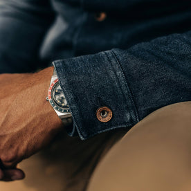 The Long Haul Jacket in Indigo Boss Duck—cropped shot of wrist