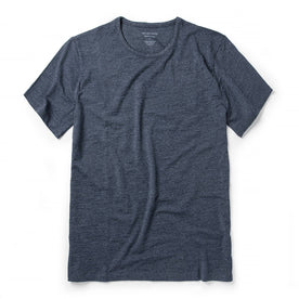 The Merino Tee in Heather Navy: Featured Image
