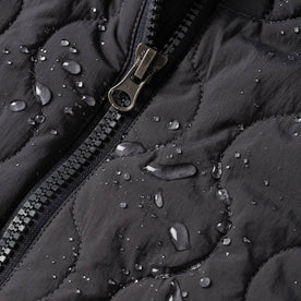 material shot of fabric detail with water beads