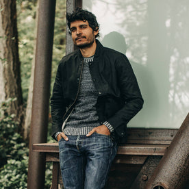 The Bomber Jacket in Black Dry Wax - featured image
