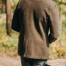The Gibson Jacket in Olive Herringbone Wool: Alternate Image 11