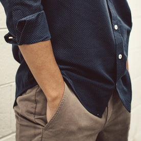 Our fit model wearing The Jack in Cross Jacquard.