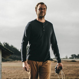The Heavy Bag Henley in Navy - featured image