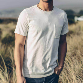 Ou fit model wearing The Heavy Bag Tee in Natural