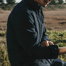 Our fit model wearing The Jack in Indigo Waffle