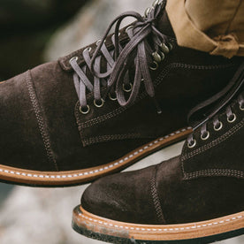 The Moto Boot in Weatherproof Chocolate Suede: Alternate Image 6