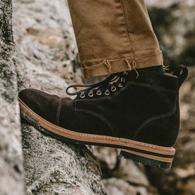 The Moto Boot in Weatherproof Chocolate Suede: Alternate Image 4