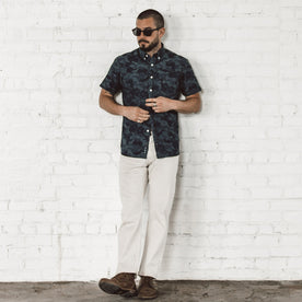 The Short Sleeve Jack in Indigo Jacquard Camo: Alternate Image 3