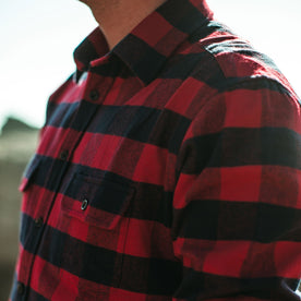Our fit model bobby showing detail of his durable Yosemite detail shot