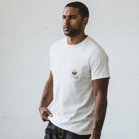 The Heavy Bag Tee in Wild Forever worn by out fit model in Sea Ranch, California.
