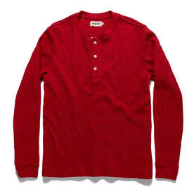 The Heavy Bag Waffle Henley in Cardinal - featured image