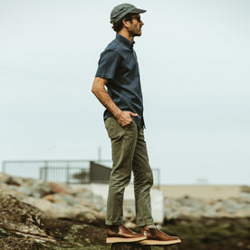 Our fit model wearing the Ranch Low in Whiskey.