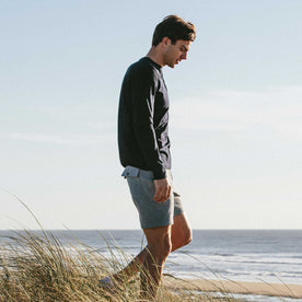 The Trail Short in Midnight Slub on model