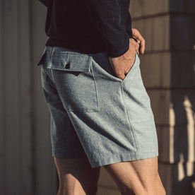 The Trail Short in Midnight Slub on fit model