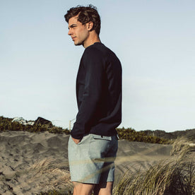The Trail Short in Midnight Slub on fit model