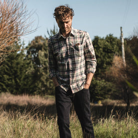 Our fit model wearing The California in Watermelon Madras.