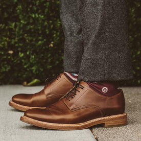 The fit model showing the hem of out Telegraph Trousers
