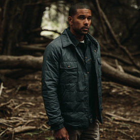 The Garrison Shirt Jacket in Navy Dry Wax - featured image