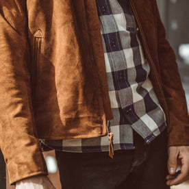 The Moto Jacket in Tobacco Weatherproof Suede: Alternate Image 4