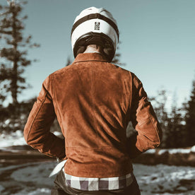 The Moto Jacket in Tobacco Weatherproof Suede: Alternate Image 3