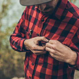 The Moto Utility Shirt in Red Buffalo Plaid: Alternate Image 2