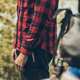 The Moto Utility Shirt in Red Buffalo Plaid: Alternate Image 3