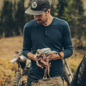 The Merino Henley in Indigo: Alternate Image 1