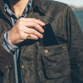waxed cotton jacket pocket