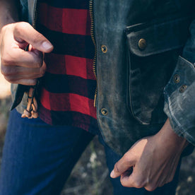 The Field Jacket in Dark Olive Beeswaxed Canvas: Alternate Image 3