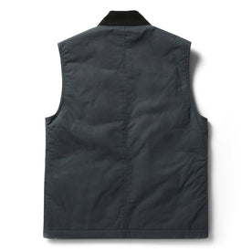 back flatlay of The Anchorage Vest in Charcoal Dry Wax