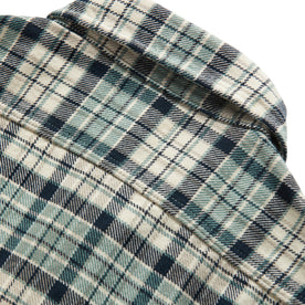 material shot of The Ledge Shirt in Blue Plaid's back yoke