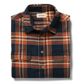 flatlay of The Ledge Shirt in Rust Plaid