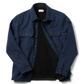 flatlay of jacket with front shot open