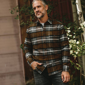 The Moto Shirt in Orange Plaid - featured image