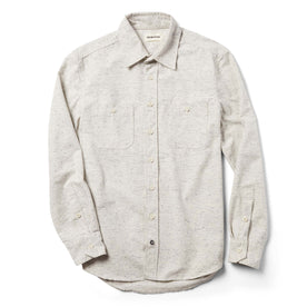 flatlay of The Utility Shirt in Japanese Kuroki Natural Nep unfolded