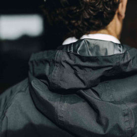 our fit model wearing the The Powder Jacket in Slate