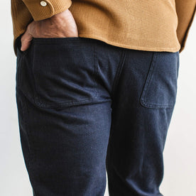 our fit model wearing The Camp Pant in Indigo Boss Duck