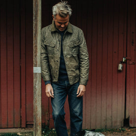 The Lined Long Haul Jacket in Olive Waxed Canvas - featured image