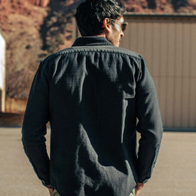 The Mechanic Shirt in Black Reverse Sateen: Alternate Image 4