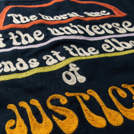 The HBT Jacket by Ceremony—close up material shot of stitching