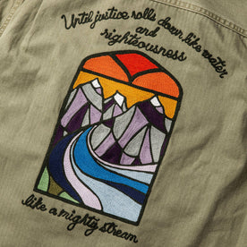 material shot of The HBT Jacket by Psychic Stitch—cropped