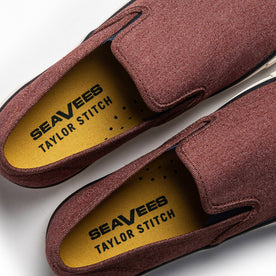 material shot of seavees x taylor stitch logo