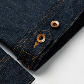 material shot of jacket back buttons