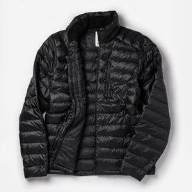 flatlay of jacket opened up
