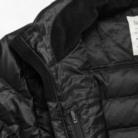material shot of fabric detail with interior zipper