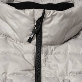 material shot of zipper and collar