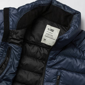 material shot of jacket open