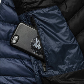 material shot of interior pocket
